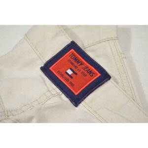 Vintage 1990s Tommy Hilfiger‎ 36 x 34 Khaki Twill Jeans TH Spellout Outseam